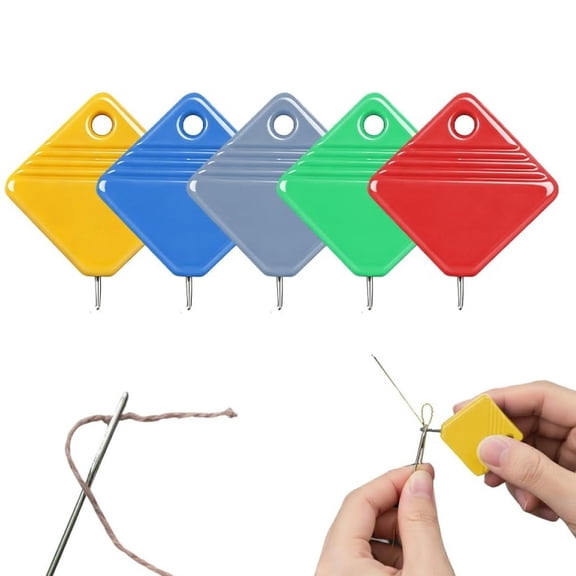 Automatic Needle Threaders for Hand Sewing, 2026 Upgrade Embroidery Floss, Sewing Machine Needle Threader, Sewing Supplies Tool, Fits All Needle Sizes (5Pcs)