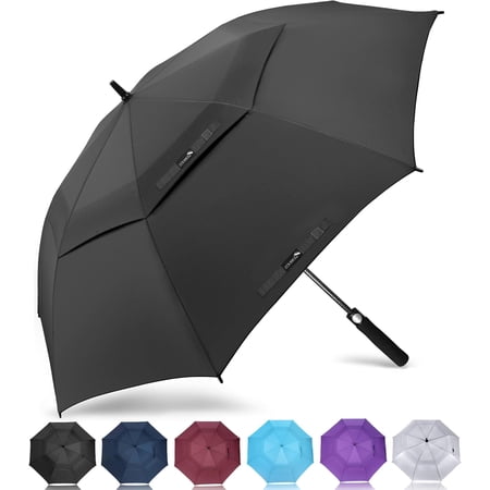 Automatic Open Extra Large Golf Umbrella 51/54/62/68 Inch, Double Canopy Vented Windproof Oversize Stick Umbrellas for Rain