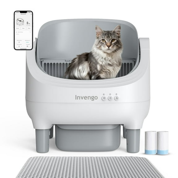 View of CATLK Automatic Self-Cleaning Cat Litter Box, 100L Cat Litter Box for ...