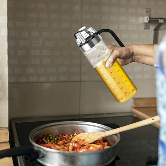 Automatic Opening Oil Dispenser - Glass Leak Proof Cooking Oil Bottle 650ml Kitchen Seasoning Container, Drip-Free Pouring Spout, Durable High-Temperature Resistant