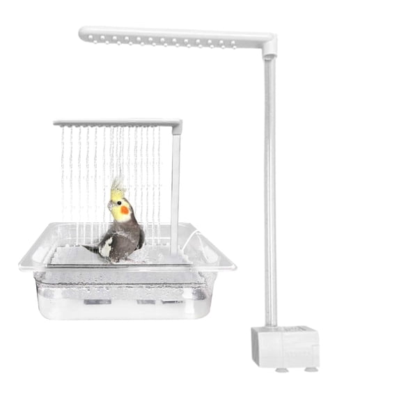 Automatic Parakeet Bird Pump(No Bath), Large Bird Shower Fountain Indoor Bathtub with Running Water, Parrot Bath Tub Faucet for Pet Birds, African Grey, Cockatiel, Conure, Budgie, Lovebird