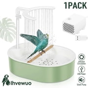 Automatic Bird Bath and Water Fountain, U-Shaped Parrot Shower for Cage, Quiet Circulating Pump Parakeet Bath Basin
