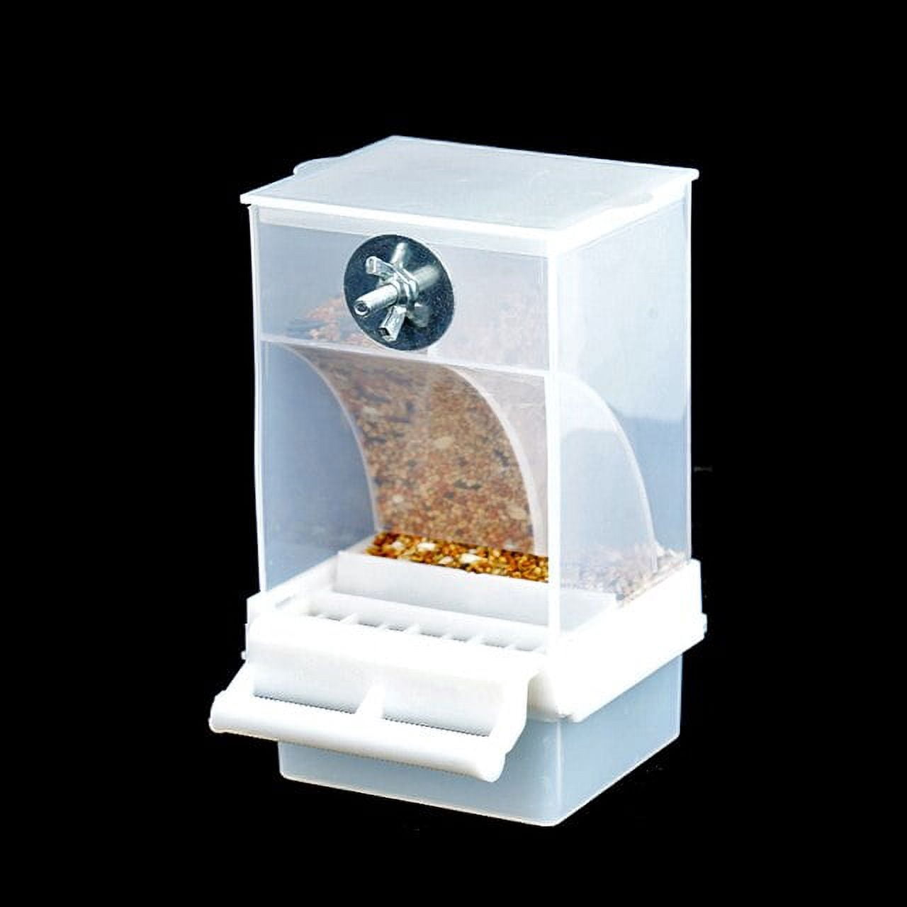 Automatic Parrot Feeder Acrylic No Mess Bird Food Feeders Cage