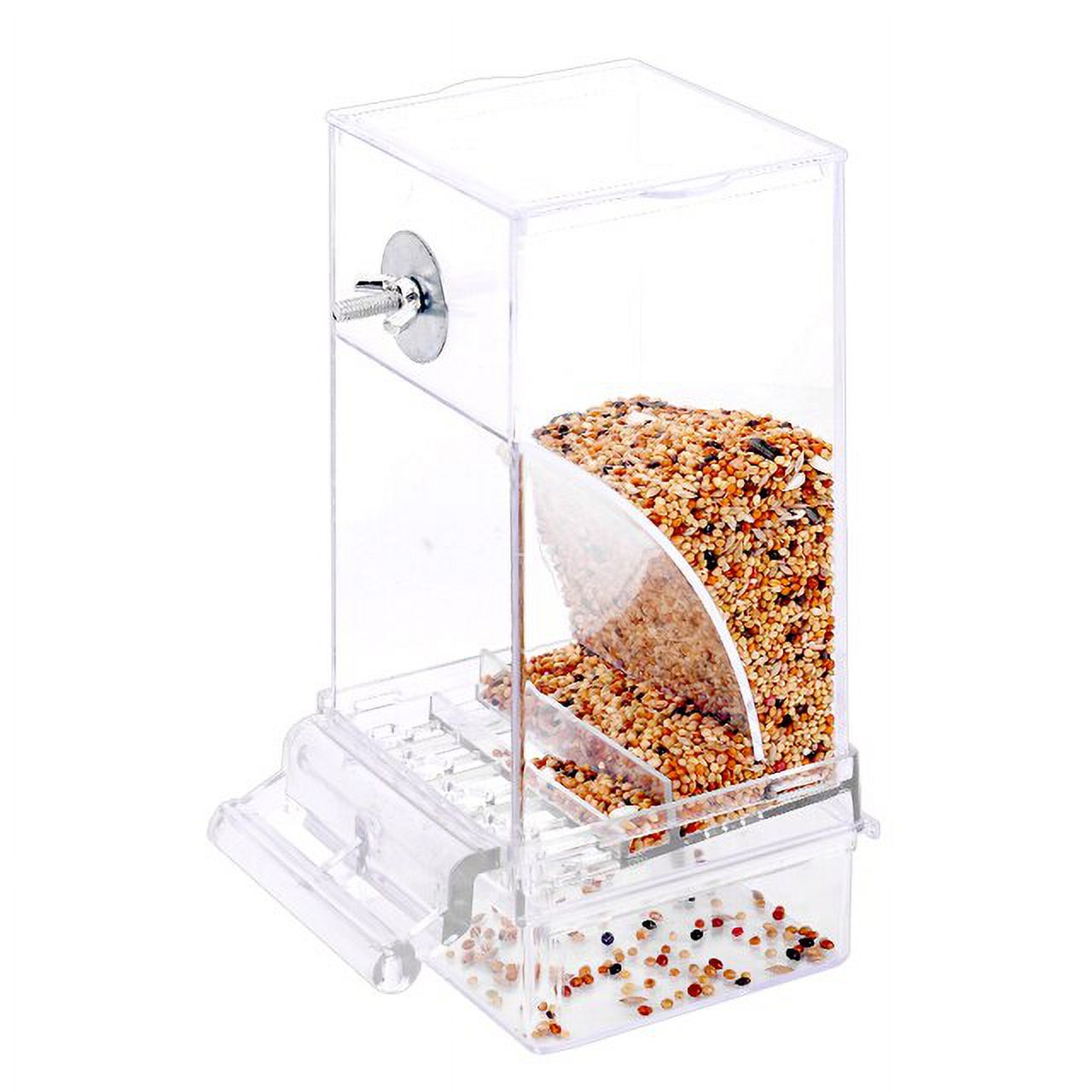 Automatic Parrot Feeder Acrylic No Mess Bird Food Feeders Cage