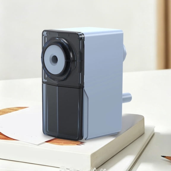 Automatic Pencil Sharpener, Hand-Crank Helical Blade, Compact Desk Organizer for Office, Home, or Studio
