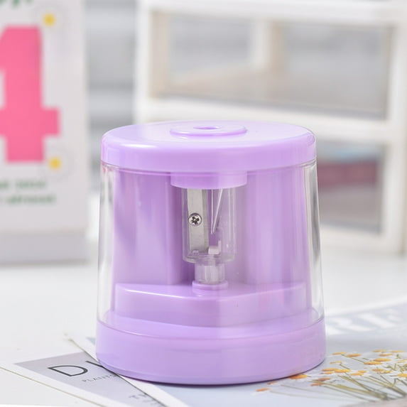 Automatic Pencil Sharpener USB Rechargeable Electric Pencil Sharpener 3.35x2.95in Portable Sharpener With Spare Blades(Purple)