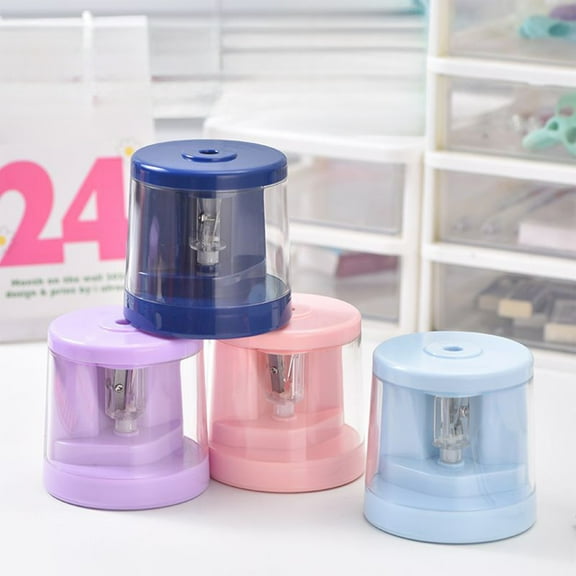 Automatic Pencil Sharpener | USB Rechargeable Portable Electric Pencil Sharpener | 5 Pack | Plastic | Compact Design | Light Blue Dark Blue Pink Purple | 3.35x2.95 in