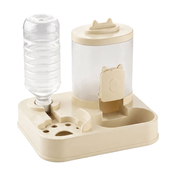 Automatic Pet Feeder,2-in-1 Food and Water Dispenser Feeding Station for Cats Small Dogs Daily Use | Visible Transparent Storage | Detachable Easy Clean Design,Yellow