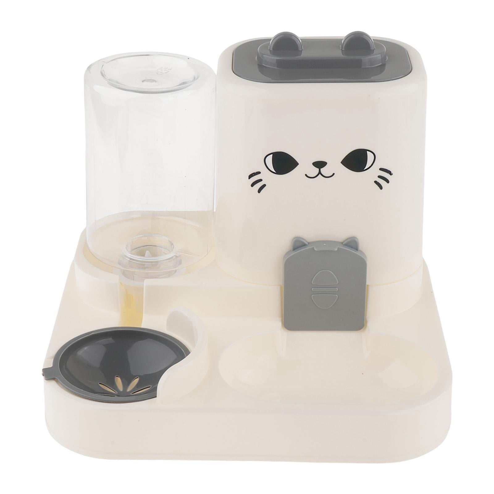 Automatic Pet Feeder 2 in 1 Food Water Dispenser Split Design Easy Clean for Cats Puppies Bunny Small Pets