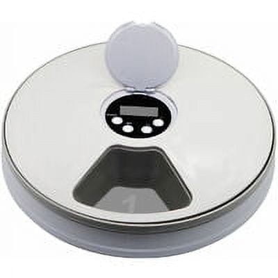 Automatic Pet Feeder for Cats, Dogs, Rabbits and Small Animals, 6 Meal Trays, Dry and Wet Food with LCD Display, Programmable Digital Timer, Temperature Control