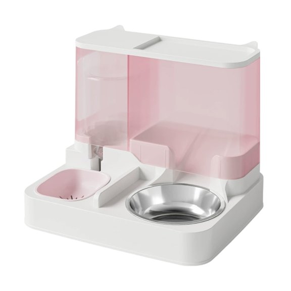 Automatic Pet Feeder for Cats & Small Dogs, 2-in-1 Smart Food Dispenser with Precise Meal Scheduling & Portion Control - Indoor Feeding Solution(Stainless Steel Bowl)