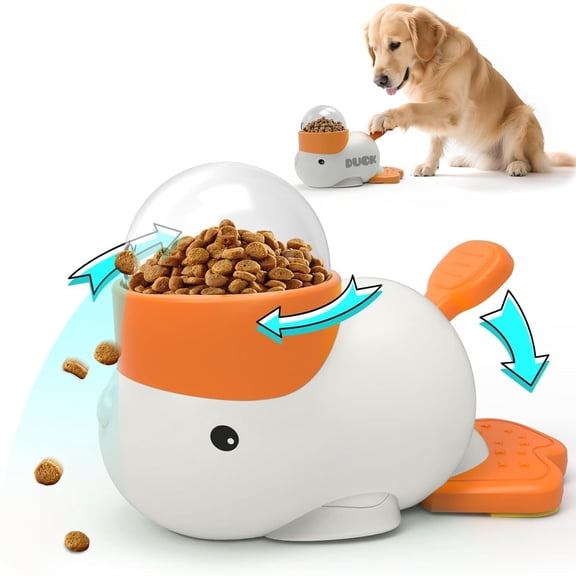 Automatic Pet Feeder Duck Design, Smart Food Dispenser for Cats and Small Dogs Indoor Feeding