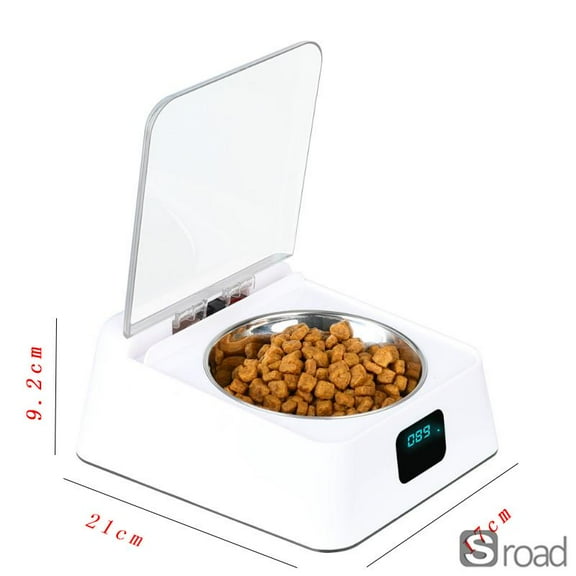 Automatic Pet Feeder With Infrared Sensor, Auto-Open Lid Food Bowl For Cats And Dogs, Pest-Proof Storage Container, USB Rechargeable, 350ML Capacity,WHITE