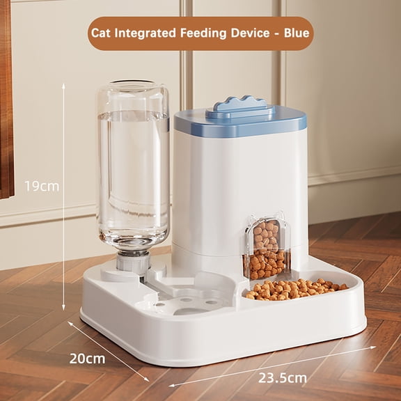 Automatic Pet Feeder with Water Dispenser - Dog Cat Food Basin and Hydration Station Combo 1-10L Capacity - Continuous Flow Drinking Fountain for Multi-Pet Households - Leak-Proof Easy Clean Design