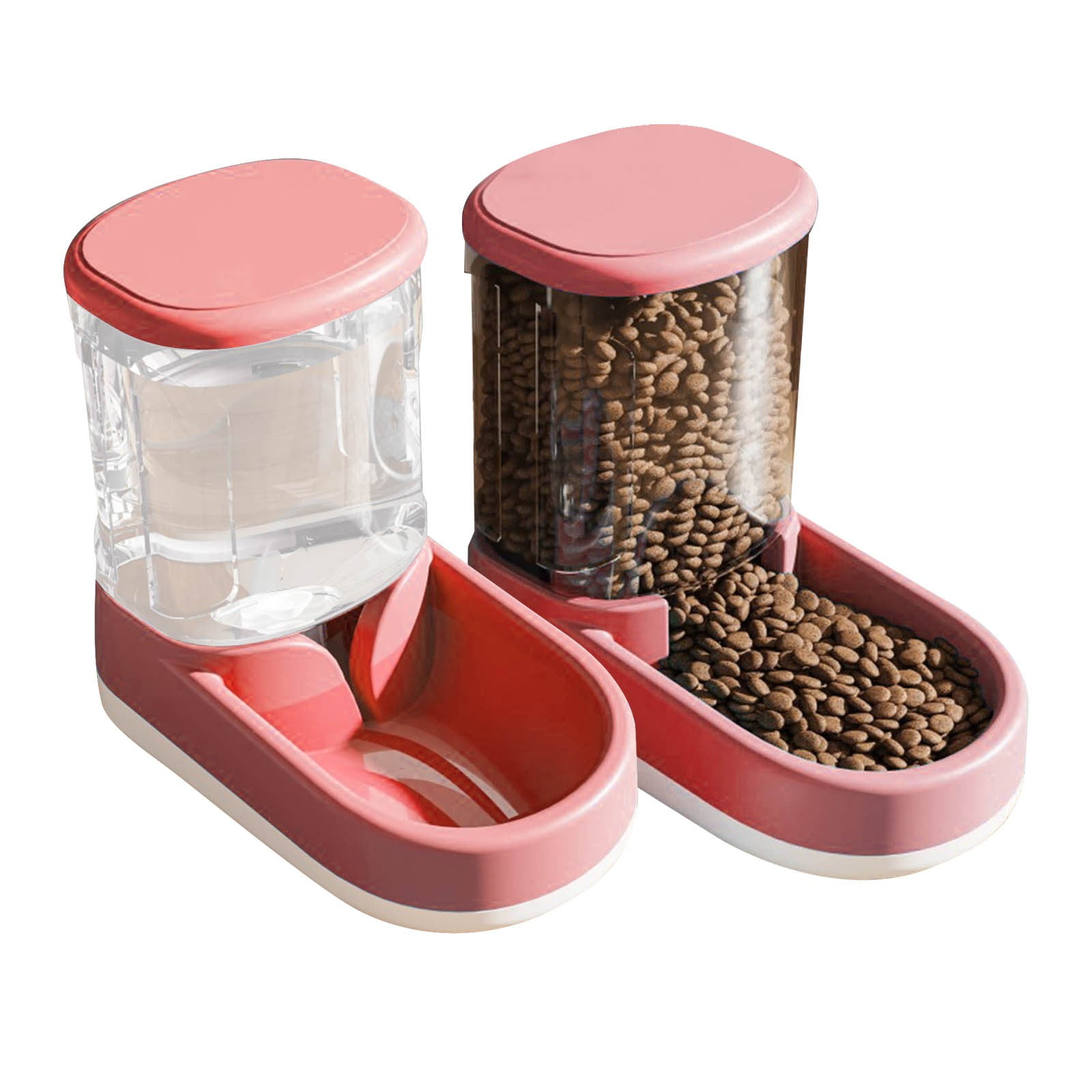 Automatic Pet Feeder and Water Dispenser Set for Dogs Cats, Gravity Food Feeder and Waterer Station for Small Medium Large Pets, Self Feeding Food Bowl and Water Bowl System for Home Indoor Pet Care