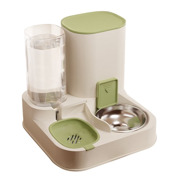 Automatic Pet Feeder and Water Food Dispenser,100% BPA-Free,Gravity Refill,Self Feeding Cat Food and Water Dispenser Set for Small Large Pets Puppy Kitten Rabbit Bunny(10"×10"×11",Green)