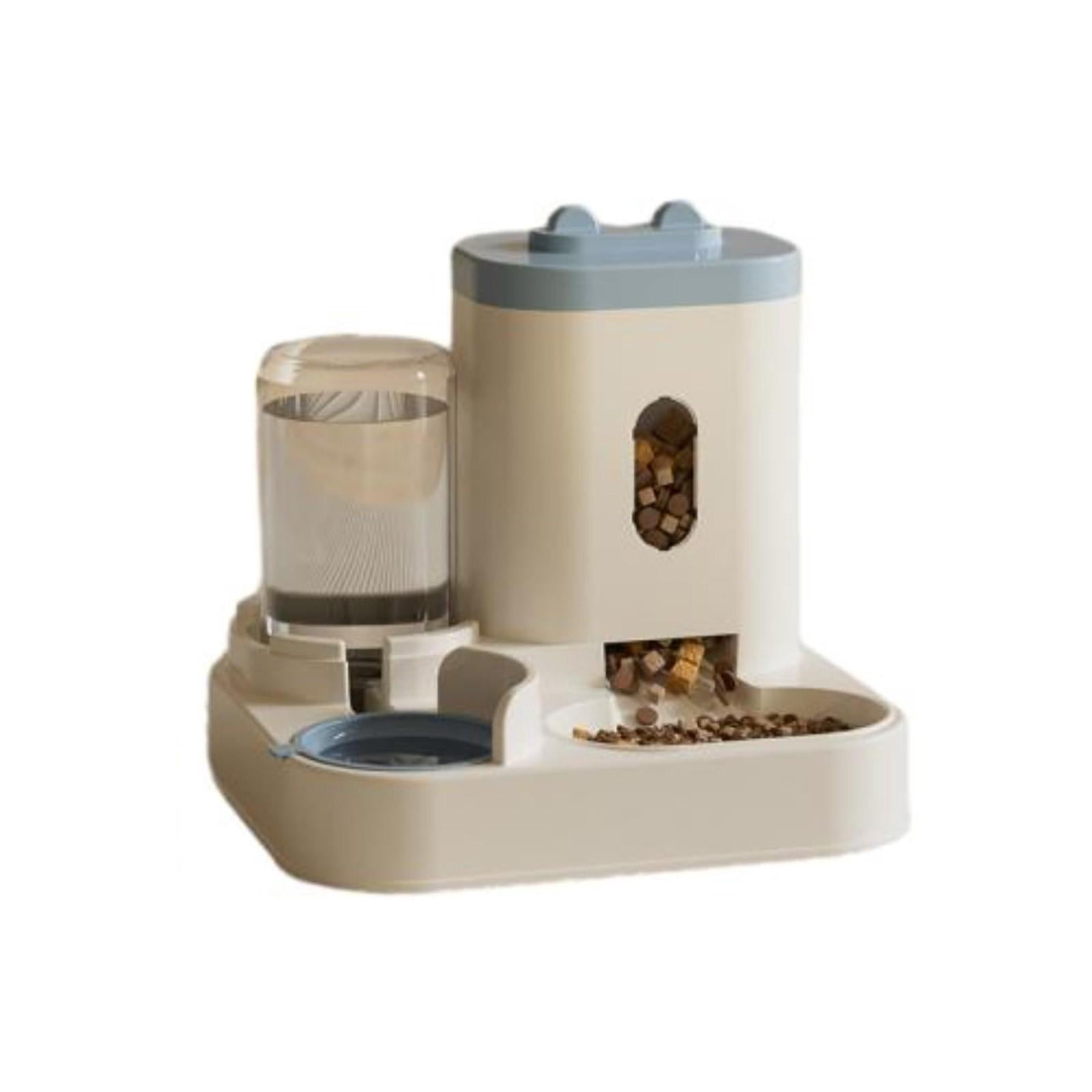 Automatic Pet Feeder and Water Dispenser, Gravity - Fed Food and Water Bowl with Visible Window, for Cats Dogs - Blue