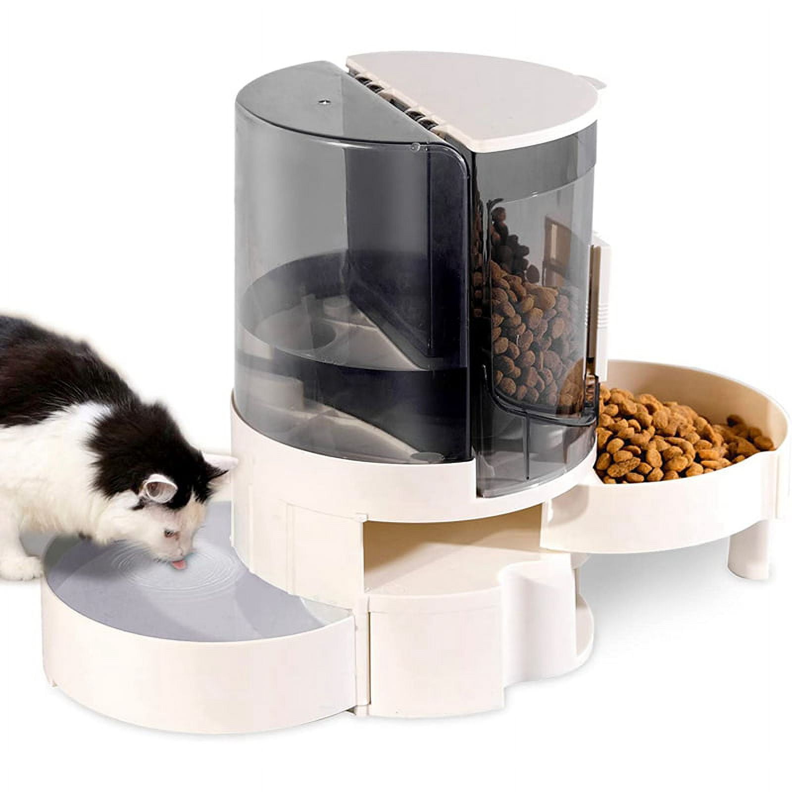 Automatic Pet Feeder and Water Dispenser Rotating Storage Pet Water