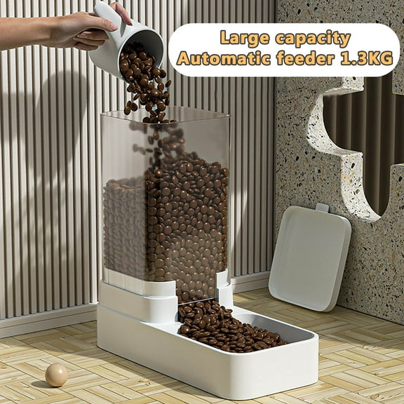 Automatic Pet Feeder and Waterer Combo, 3.8L Large Capacity Gravity Dispenser for Dogs and Cats, No Power Needed, with Visible Window