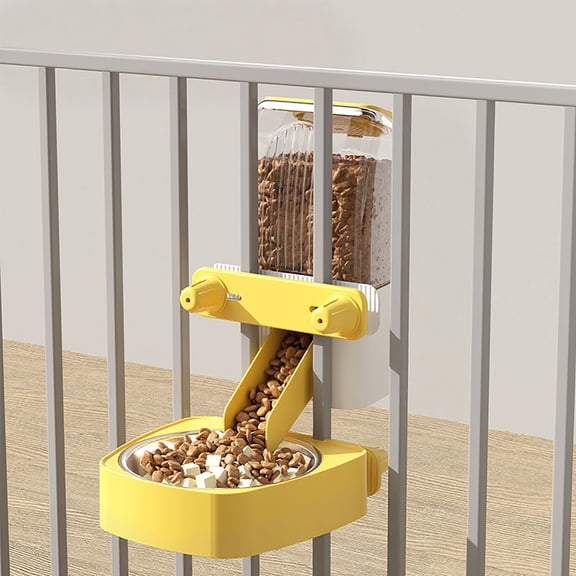 Automatic Indoor Pet Food Dispenser for Cats Dogs and Rabbits with 65° Tilt Freshness Lock Knob and Durable PET Construction for Easy Use