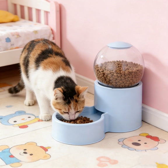 Automatic Pet Feeder with Timer, Food Storage Container, Sealed Lid, Easy-Clean Bowl for Cats Dogs