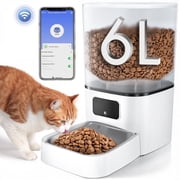 Automatic Cat Feeder, DOMIPET WiFi Pet Feeder with APP Control for Cat/Dog, 6L Smart Cat Food Dispenser, Dog Feeder with Timed Feeding