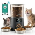 thumbnail image 1 of Vacqueen Automatic Pet Feeders with 3 Bowls, Cat Food Dispenser, 6L Capacity, WiFi Remote Feeding, 1 of 12