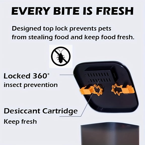 Automatic Pet Food Dispenser with a Capacity of 270.5 Ounces, Featuring 1080P HD Video, 5Ghz Wifi, Smart Control Via Tuya App, And Dual Power Supply for Both Cats And Dogs, Without Battery
