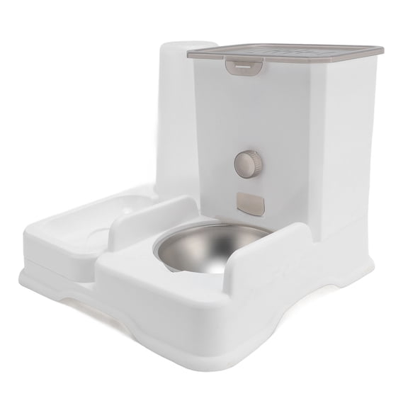 Automatic Pet Food Water Dispenser Large Capacity Double Bowl 2 in 1 Gravity Feeders Kit for Cats and Dogs, 12.60 inches / 32.0 cm