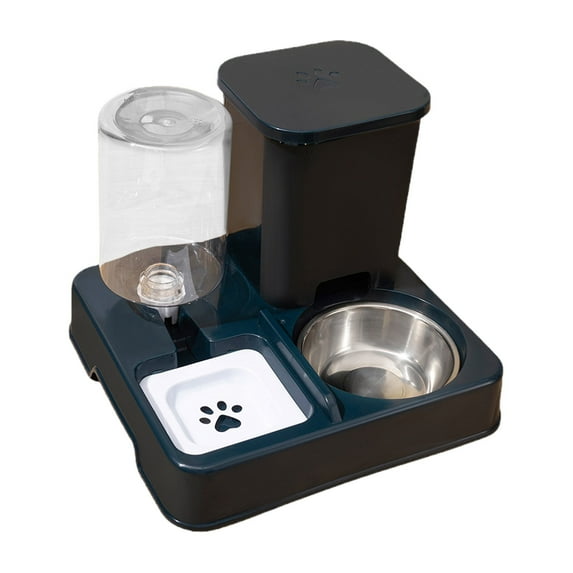Automatic Pet Food and Water Dispenser with Large Capacity, Dry Wet Separation Design, 10-Day Supply for Dogs Cats Rabbits, 27x25x21cm