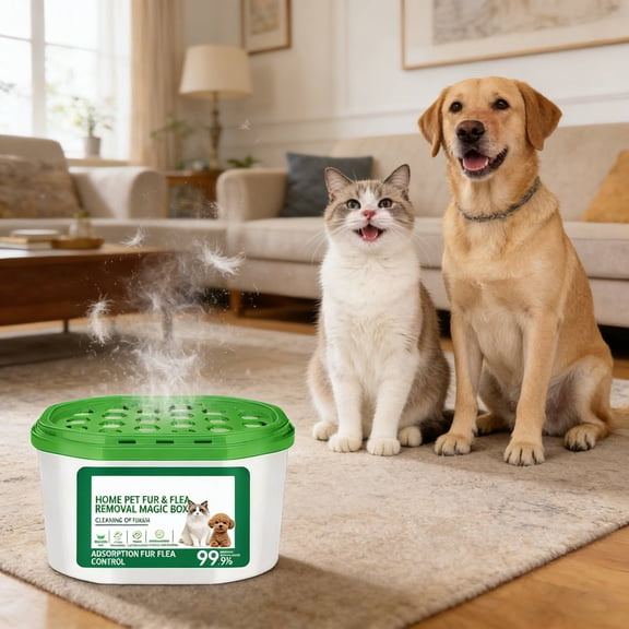 Automatic Pet Odor Eliminator And Hair Remover Box For Dogs Cats Home Air Cleaning(Green)