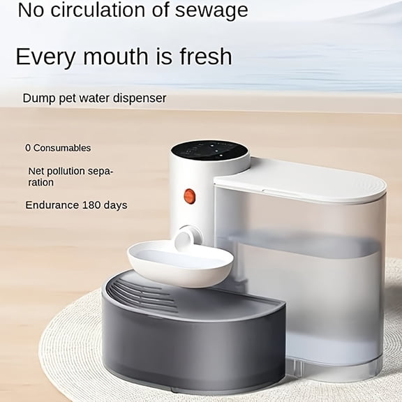 Automatic Pet Water Dispenser Fountain with Filter for Cats and Dogs, Unplugged Gravity-Fed Moving Water Feeder, Smart Hydration Solution for Pets