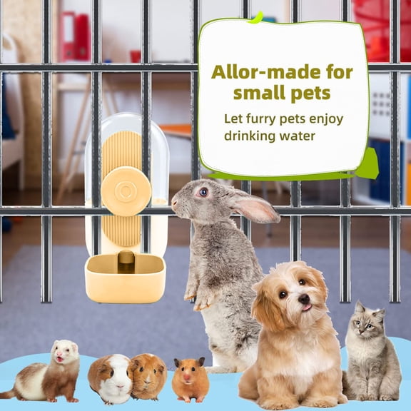 Automatic Pet Water Dispenser Hanging Bottle Drinker No Spill Bowl For Small Animals Cage Mounted Hydration System