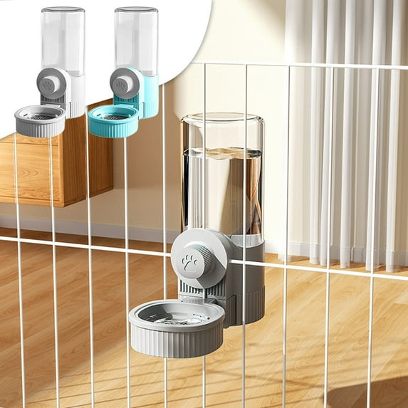 Automatic Pet Water Dispenser, Hanging Cage Feeder Bowl, Plastic Material, Leak-proof Design, Easy to Clean, for Dogs, Cats, Small Animals, Cages, and Travel, Blue, by Ihhxbz