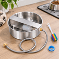 Automatic Pet Water Fountain with 2 Drinking Ports, Stainless Steel ...