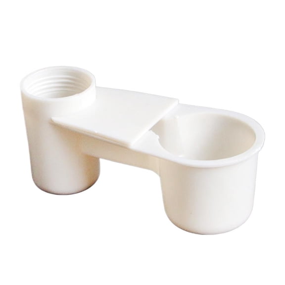 Automatic Pigeon Water Dispenser Feeder, White Plastic Bird Drinking Fountain with Dual Outlet, Anti-Pollution & Spill-Proof Design for Pigeons, Doves, Parrots