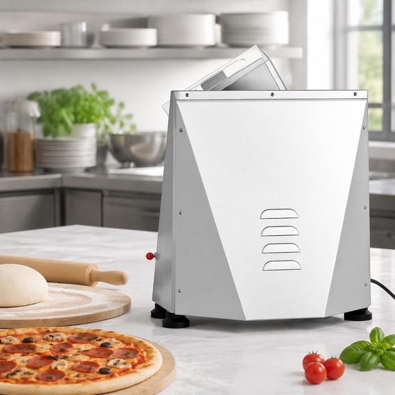 Automatic Pizza Dough Roller Sheeter, 3-14 Inch Adjustable Size, 370W Electric Dough Press, Stainless Steel Construction