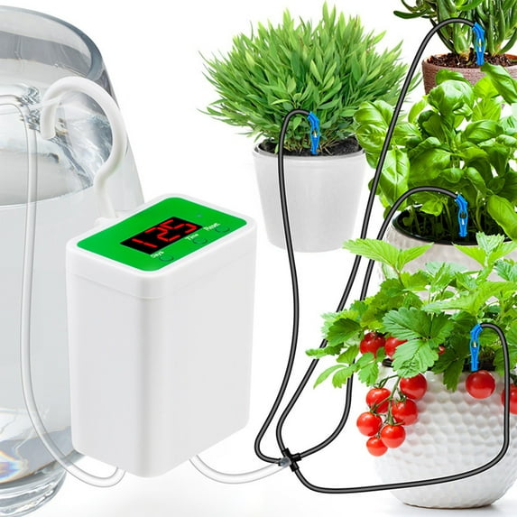 Automatic Plant Waterer Indoor Self Watering System, Automatic Irrigation Tool with Timer, Drip Irrigation with Smart Humidity Detection, 2000mAh Battery, 20L-50L Capacity