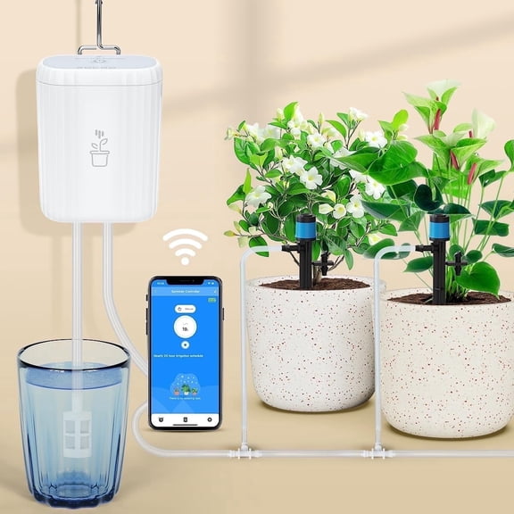 GreenVation WiFi Automatic Plant Watering Kit, 10-Zone Sprinkler Timer, Indoor/Outdoor Irrigation System for Garden, 1-Pack
