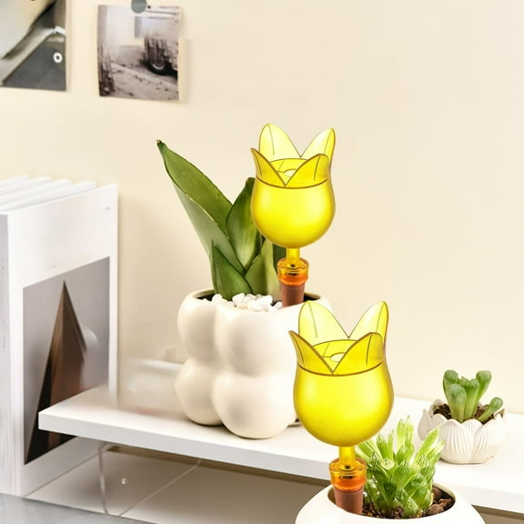 Automatic Plant Watering Machine with Bird Design, PS Material, No-Watering Pot Dripper for Indoor and Outdoor Plants Yellow