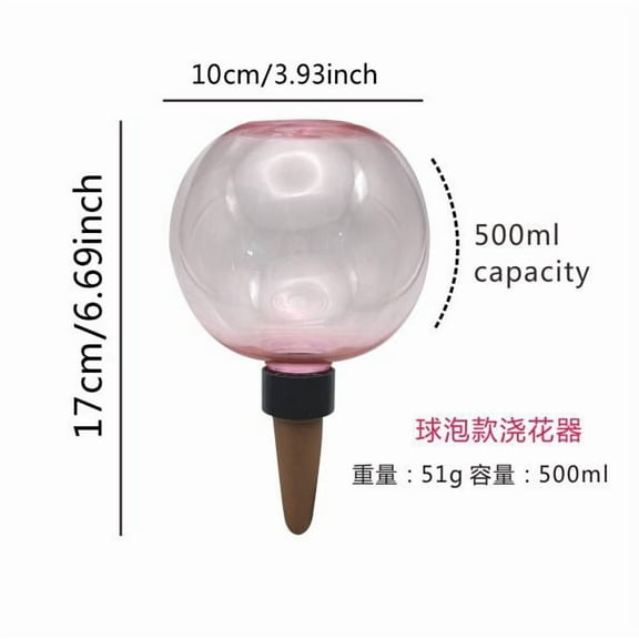 Automatic Plant Watering Spikes Globes, 500ml Self-Watering Stakes with Ceramic Tips for Indoor Outdoor Potted Plants, Vacation Drip Irrigation Sy for Garden Flowers, s, Herbs