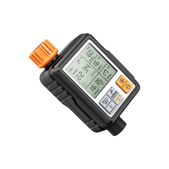 Automatic Plant Watering Timer With Rain Delay Function LCD Display Powered For Indoor Outdoor Garden Irrigation
