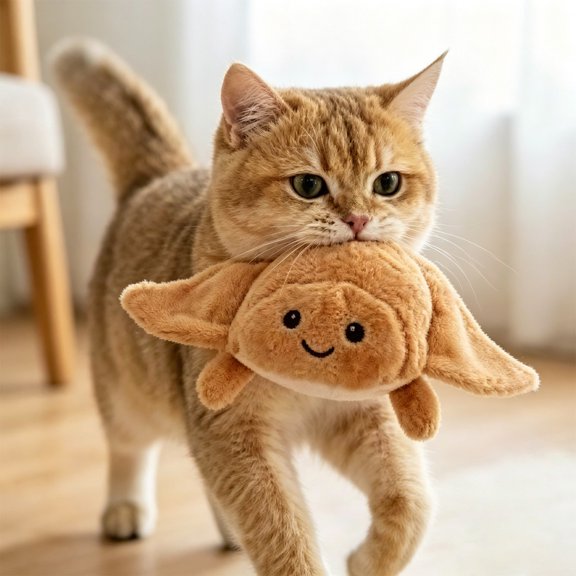 Automatic Plush Pet Toy Interactive Dog Cat Toy with Smart Sensor USB Rechargeable Fluffy Pet Play Toy for Indoor Cats Kitten Small Dogs Relieve Boredom