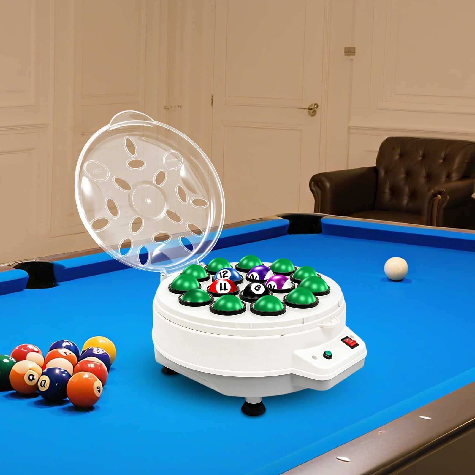 Automatic Pool Ball Cleaner for Billiard Tables – Electric 16-Ball ...