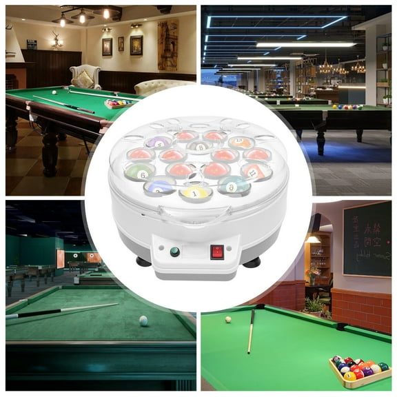 Automatic Pool Balls Cleaner for Billiard Balls, Electric 180W Polisher with One-Touch Operation, Anti-Slip Pads, & Removable Tray, Fast and Quiet Cleaning