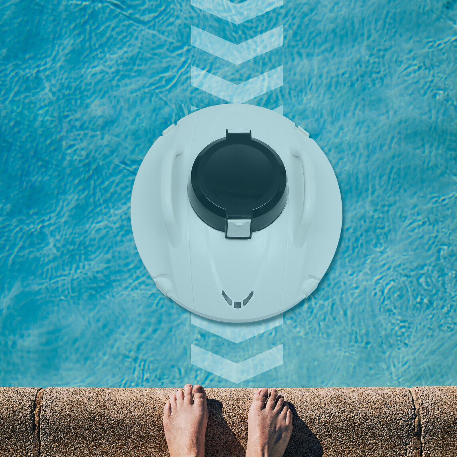 Automatic Pool Cleaner, Cordless Pool Vacuum ,4 Sharp Blades for Above