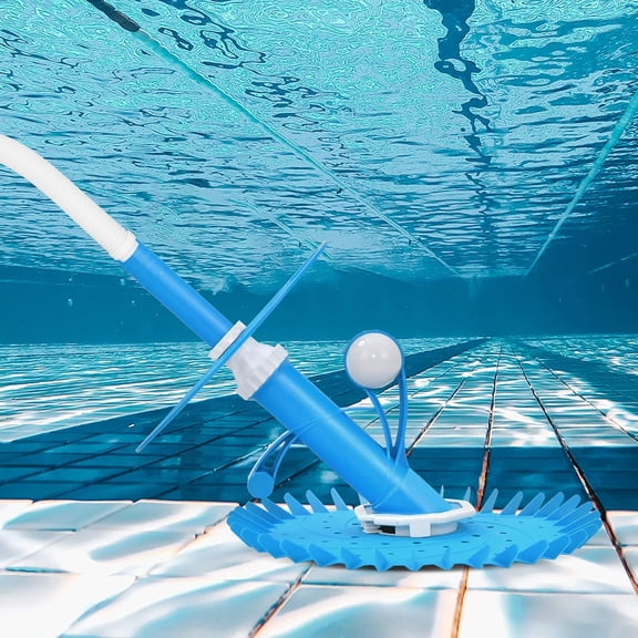 Automatic Pool Vacuum Cleaner with 36-Fin Disc & 10 Extension Hoses for In-Ground Above Ground Pools
