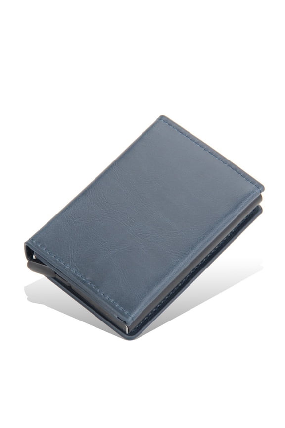 Automatic Pop-Up RFID Blocking Card Holder Wallet for Men - Slim PU Leather Credit Card Case with Magnetic Button, 4 Colors Available