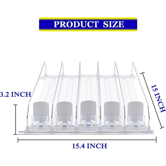 Automatic Pusher Drink Dispenser for Fridge, Adjustable Width Storage 25 Cans