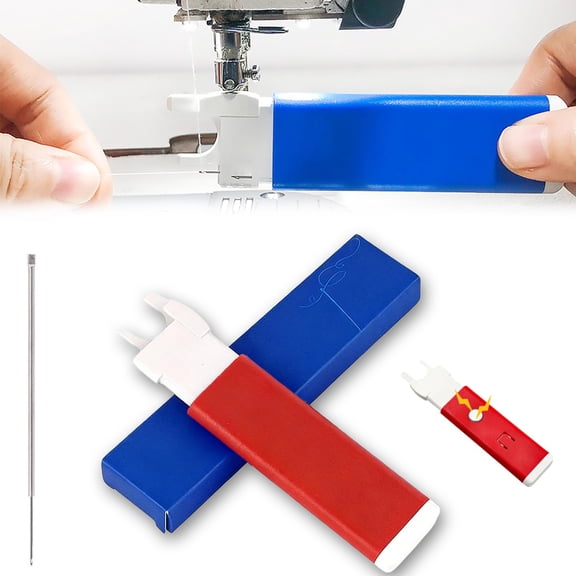 Automatic Quick Needle Threader With Hook Needle - Red Needle Threading Tool For Sewing, Crafting, Diy Projects - Easy To Use For Beginners, Tailors, Hobbyists